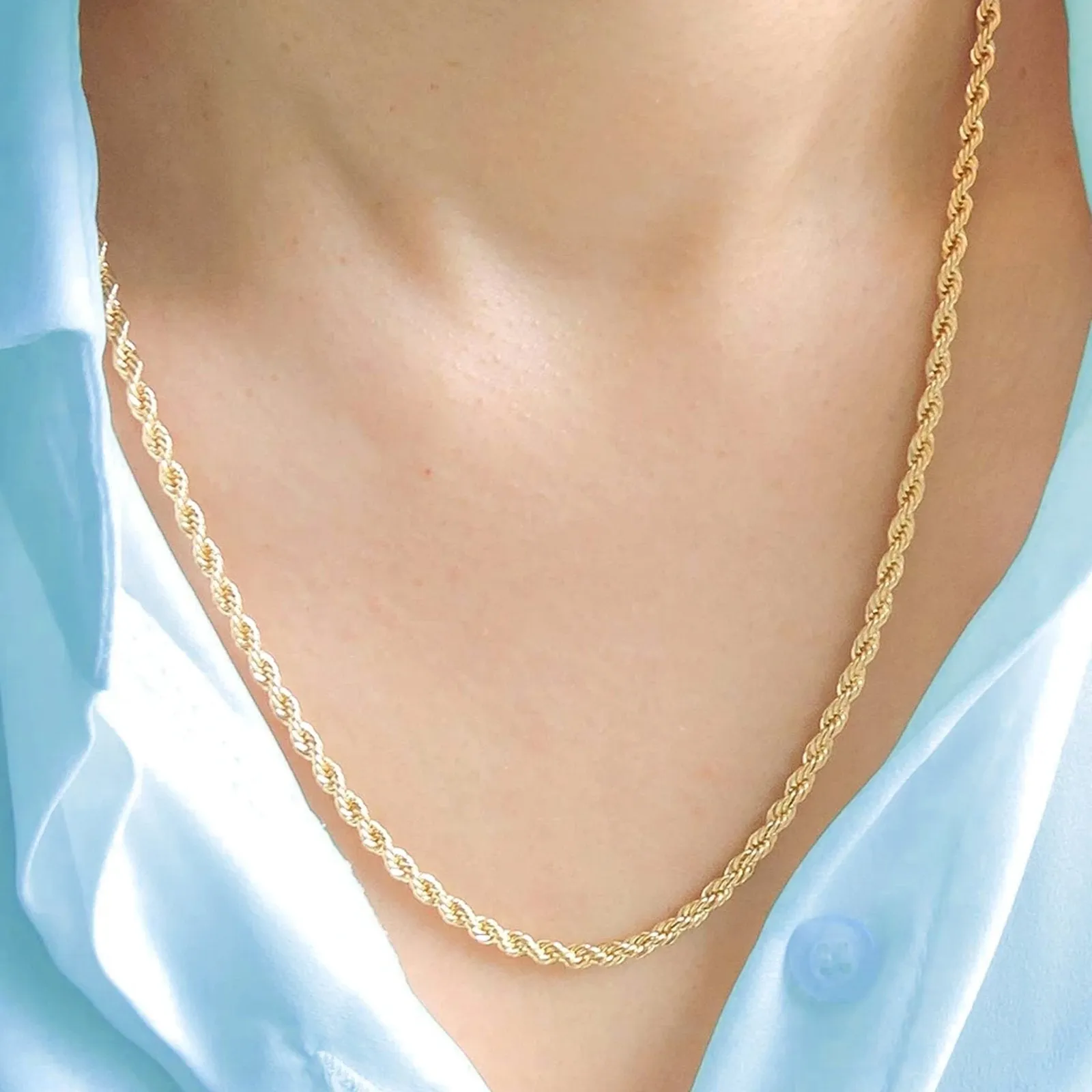 Classic Rope Chain Necklace 10k Gold