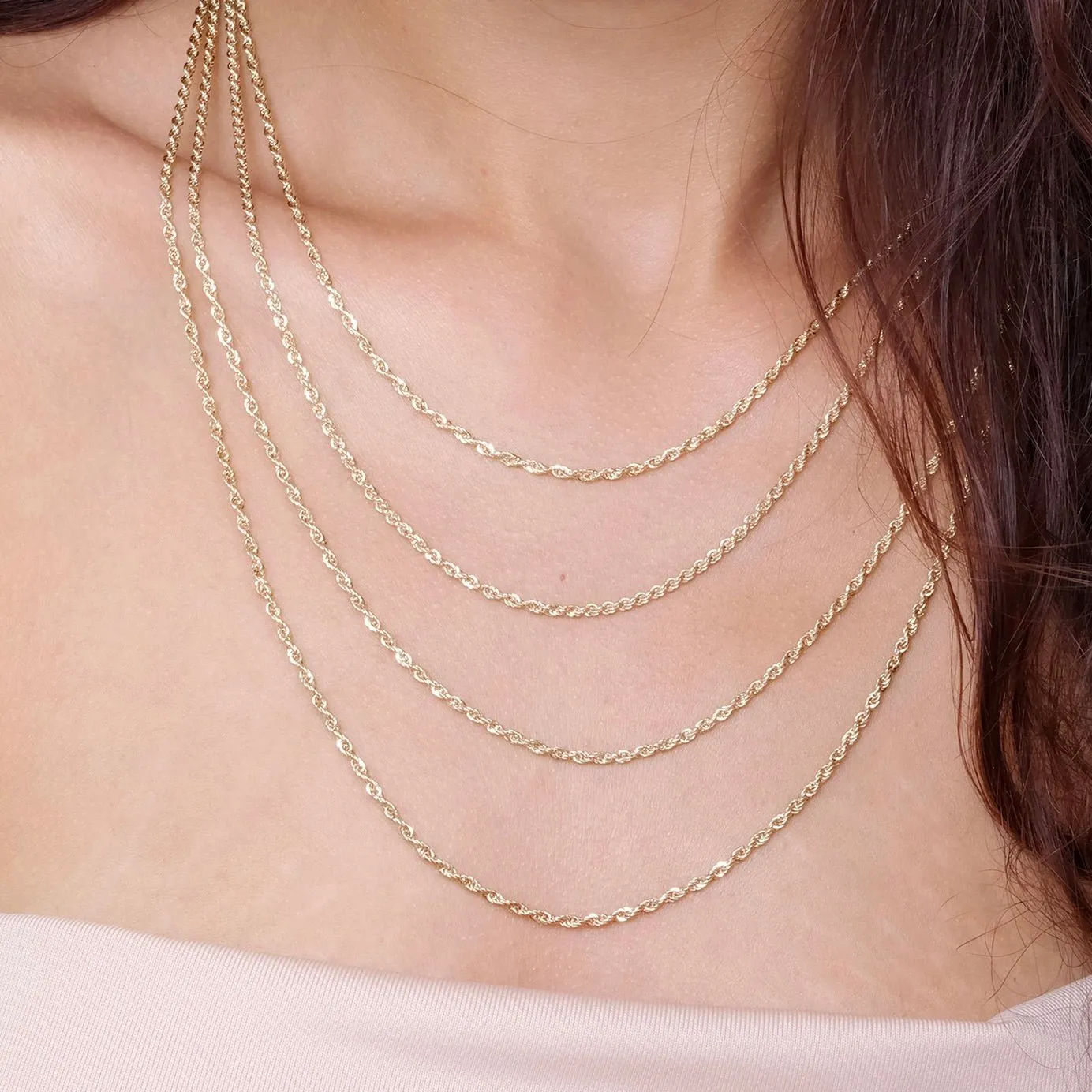 Classic Rope Chain Necklace 10k Gold