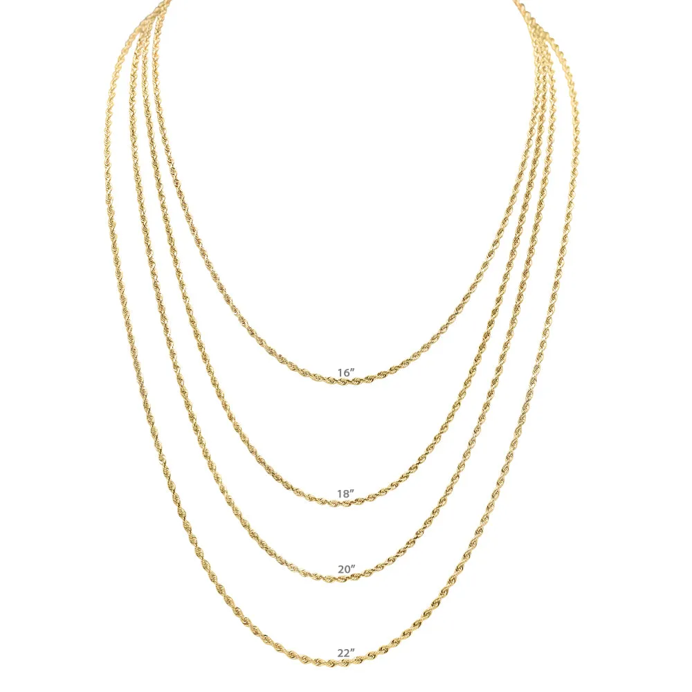 Classic Rope Chain Necklace 10k Gold