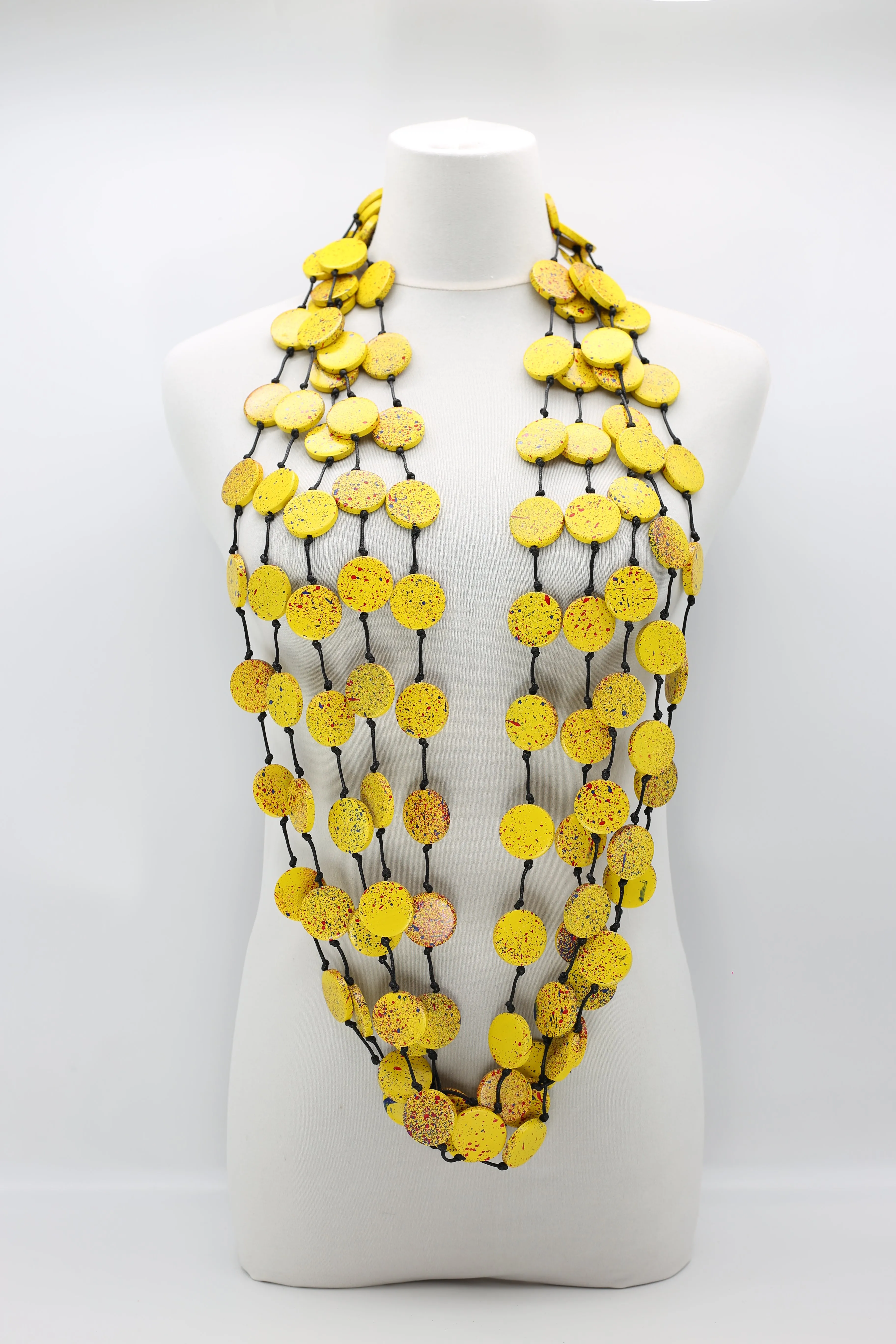 COIN NECKLACES - HAND-PAINTED YELLOW GRAFFITI - LARGE