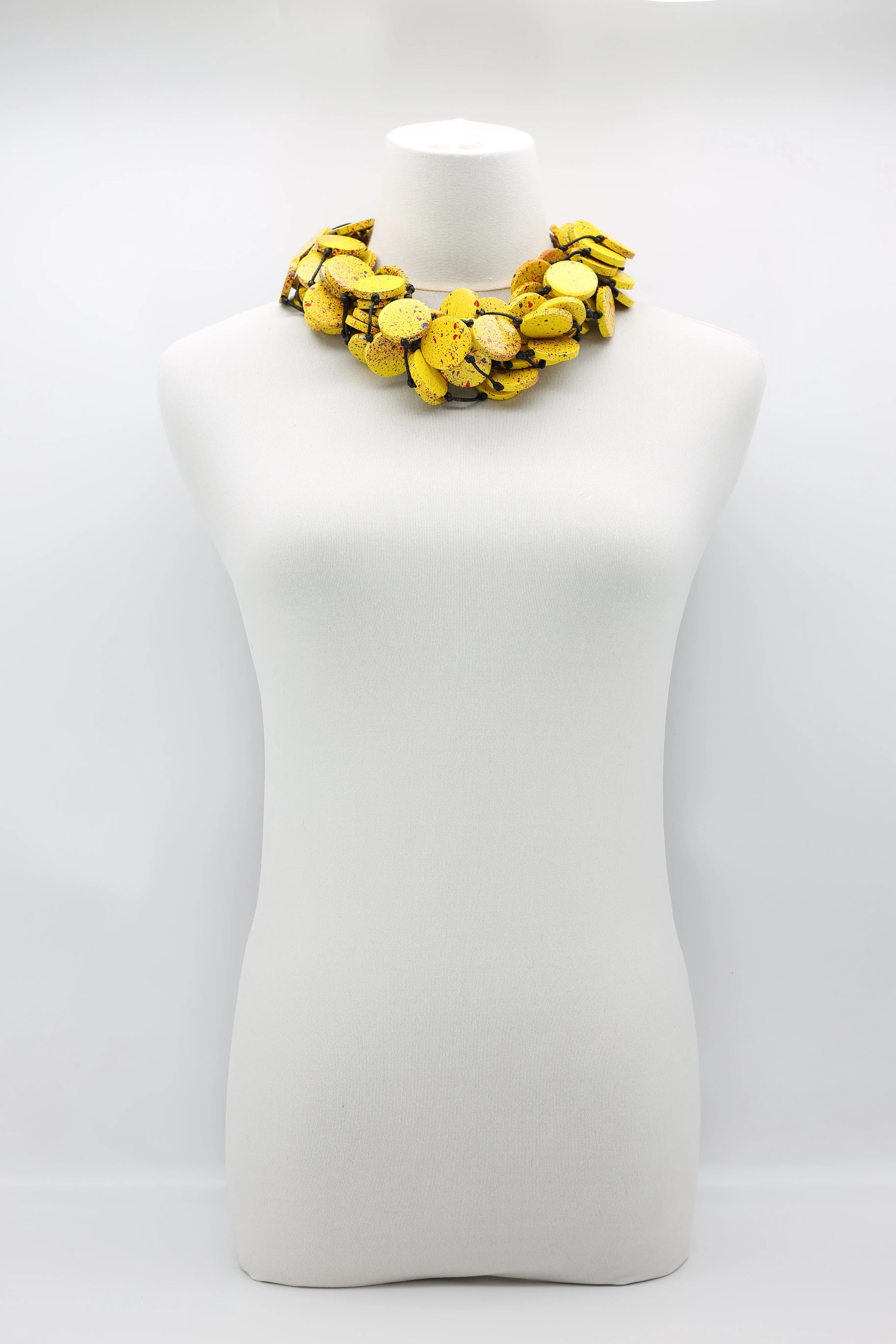 COIN NECKLACES - HAND-PAINTED YELLOW GRAFFITI - LARGE