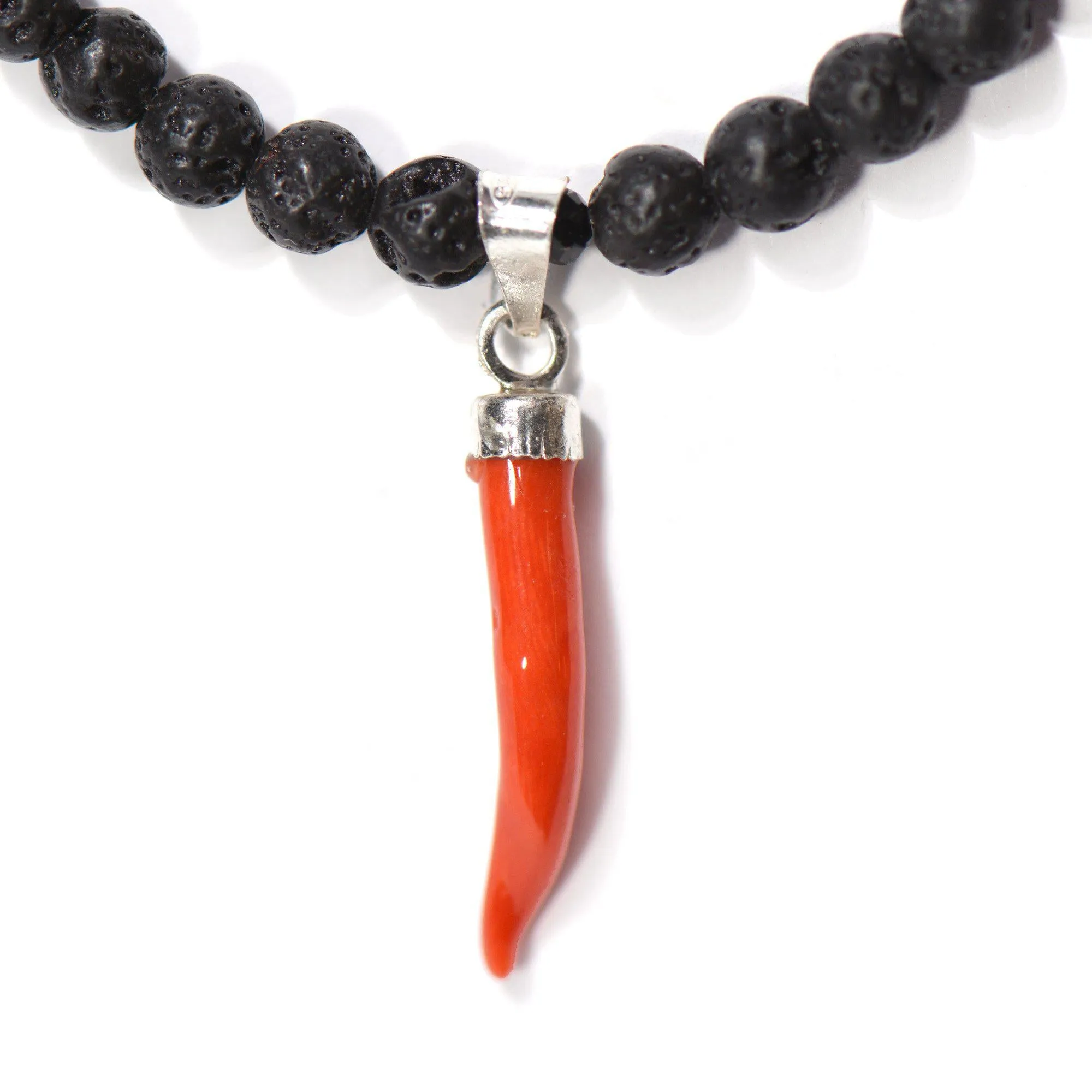 Collana Corallo rosso, Pietra Lavica ed Onice
