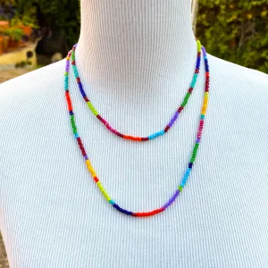 Color-Blocked Beaded Necklaces for layering