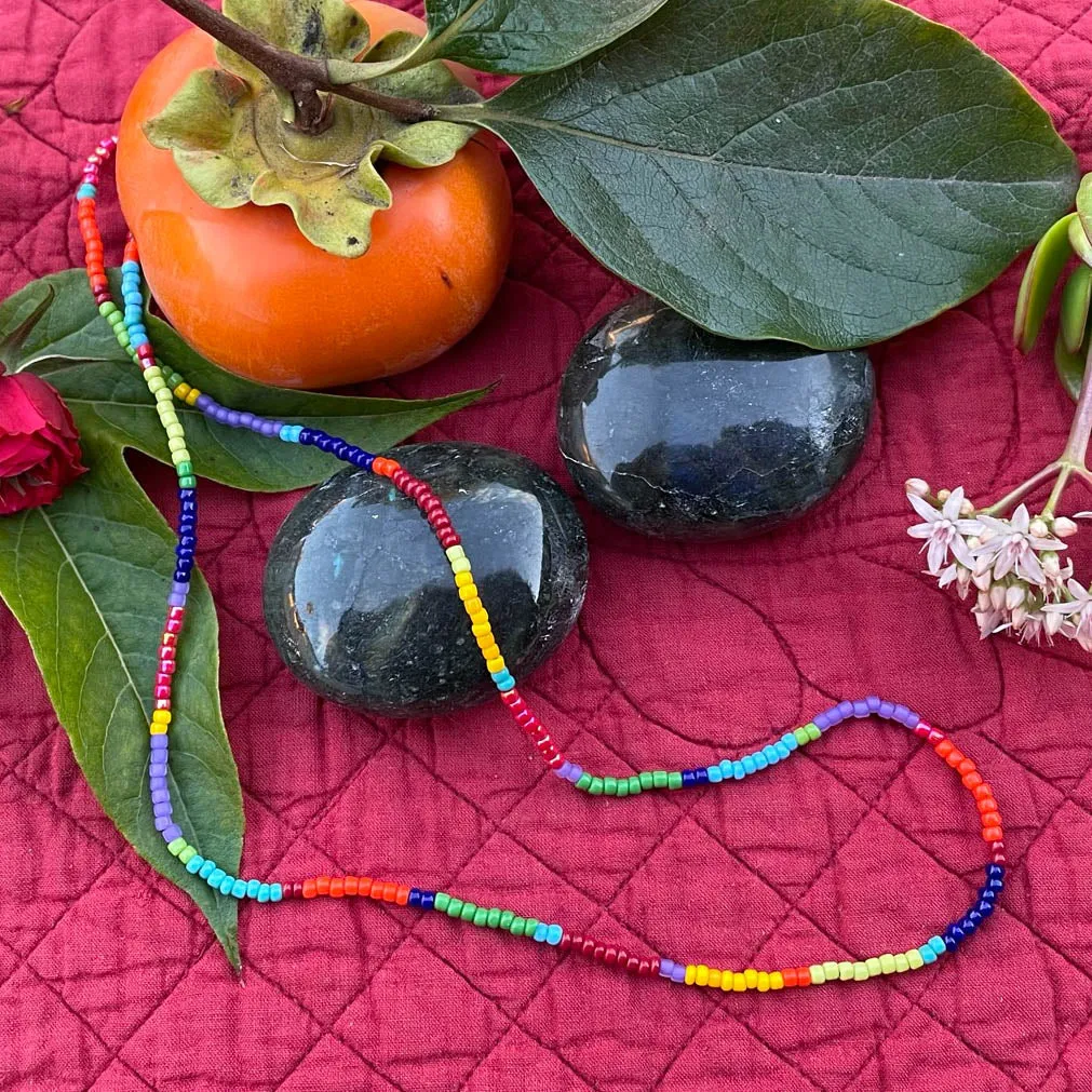 Color-Blocked Beaded Necklaces for layering