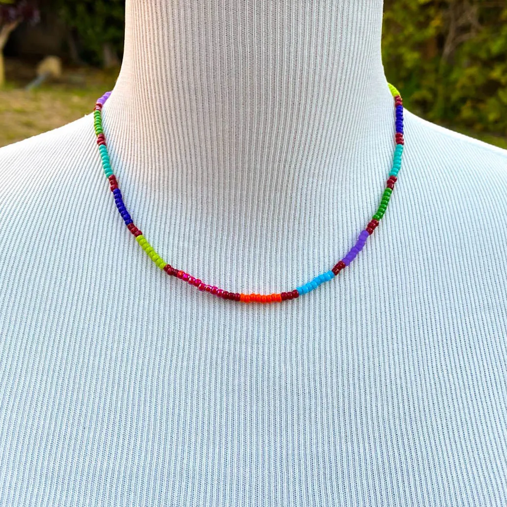 Color-Blocked Beaded Necklaces for layering