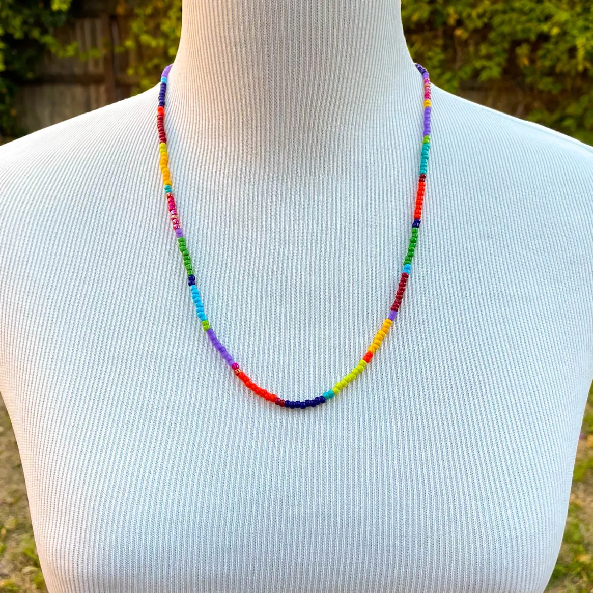 Color-Blocked Beaded Necklaces for layering