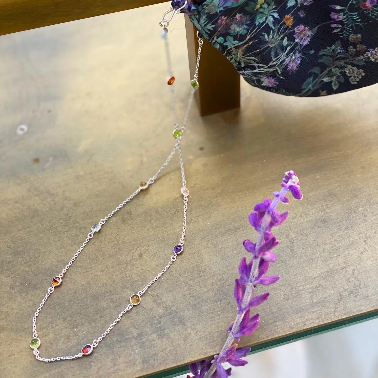 Colored Gemstone Heirloom Mask Necklace, 925 Sterling Silver