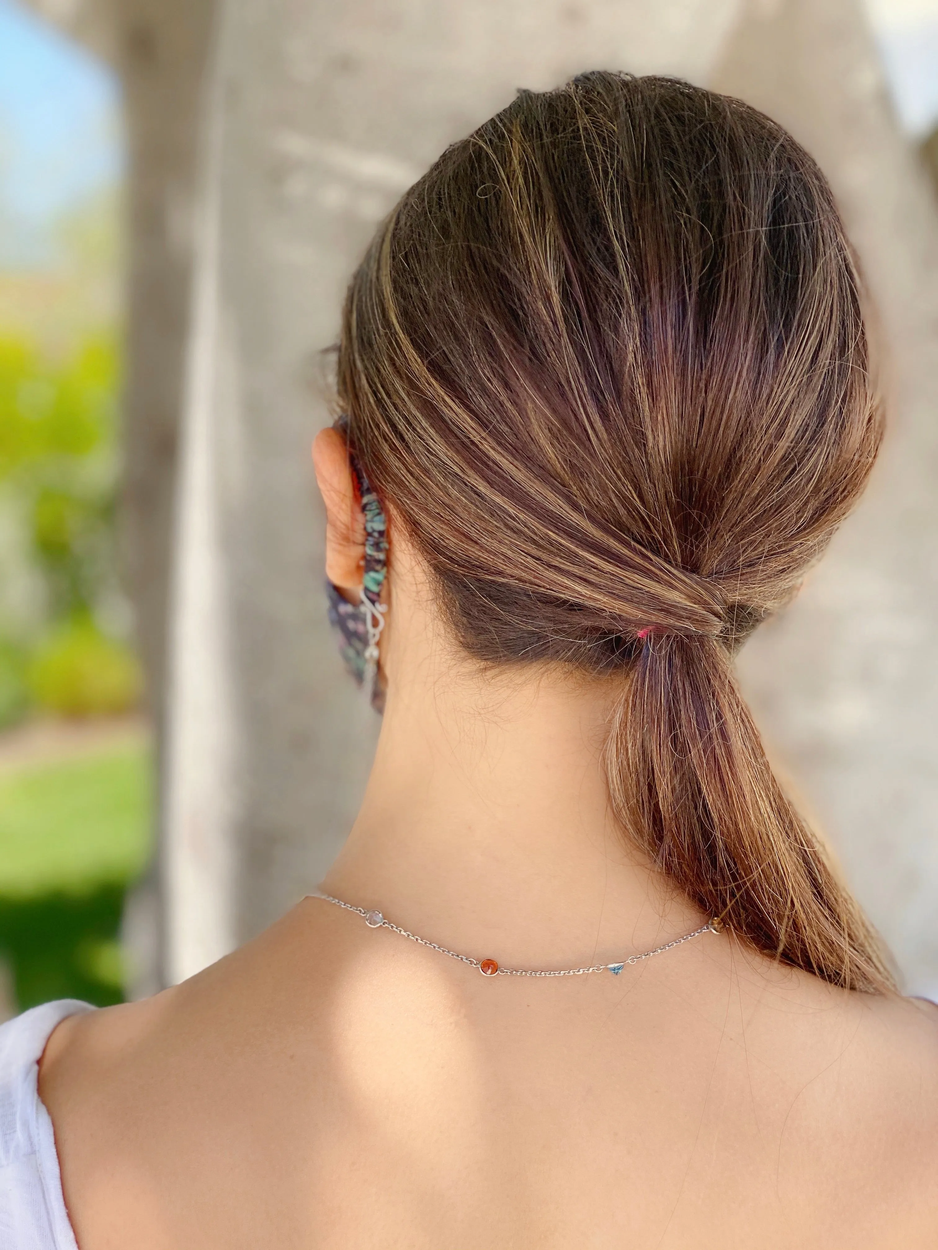 Colored Gemstone Heirloom Mask Necklace, 925 Sterling Silver