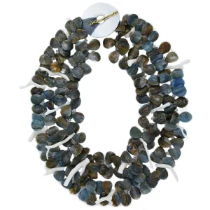 Coral & Kyanite Petal Necklace
