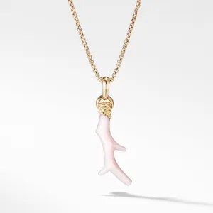 Coral Amulet in Pink Opal with 18K Gold