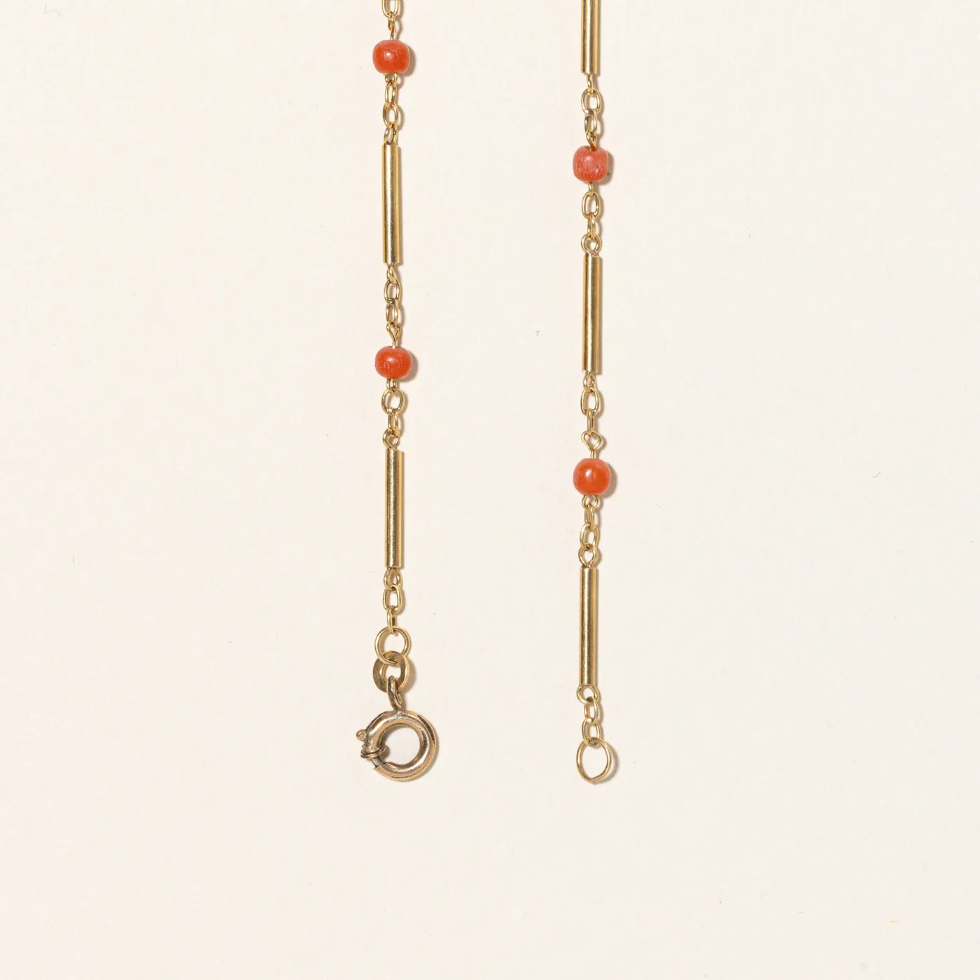 Coral Bead Necklace | 3.50ctw | 17" |