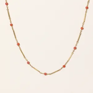Coral Bead Necklace | 3.50ctw | 17" |
