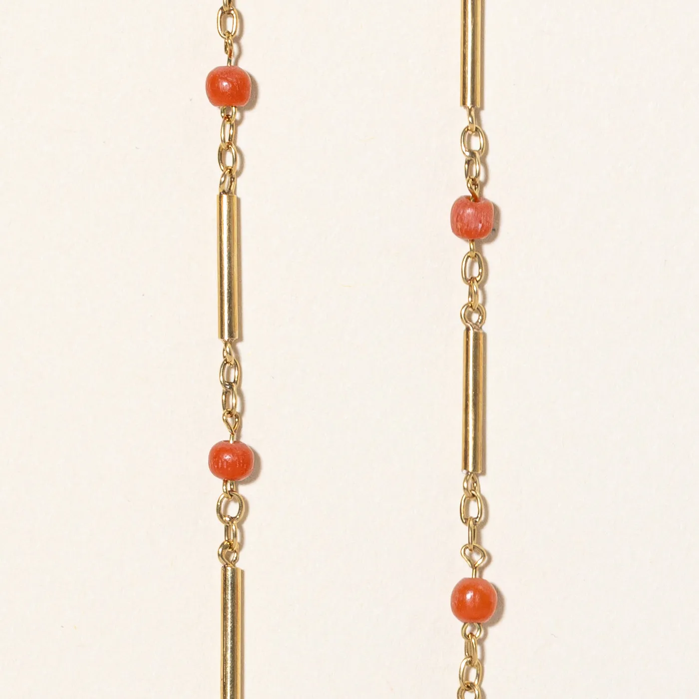 Coral Bead Necklace | 3.50ctw | 17" |