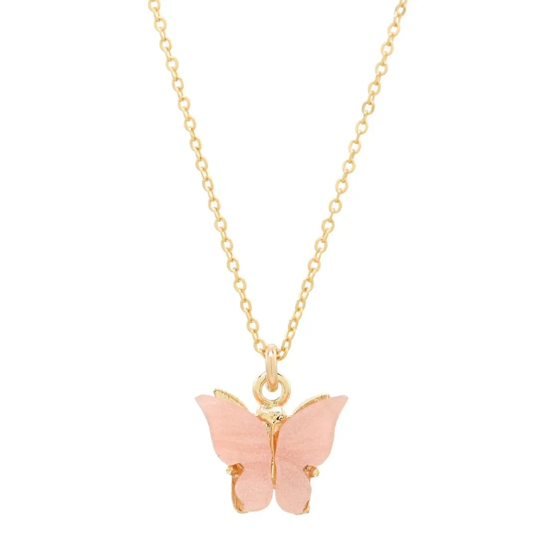 Coral Butterfly Necklace