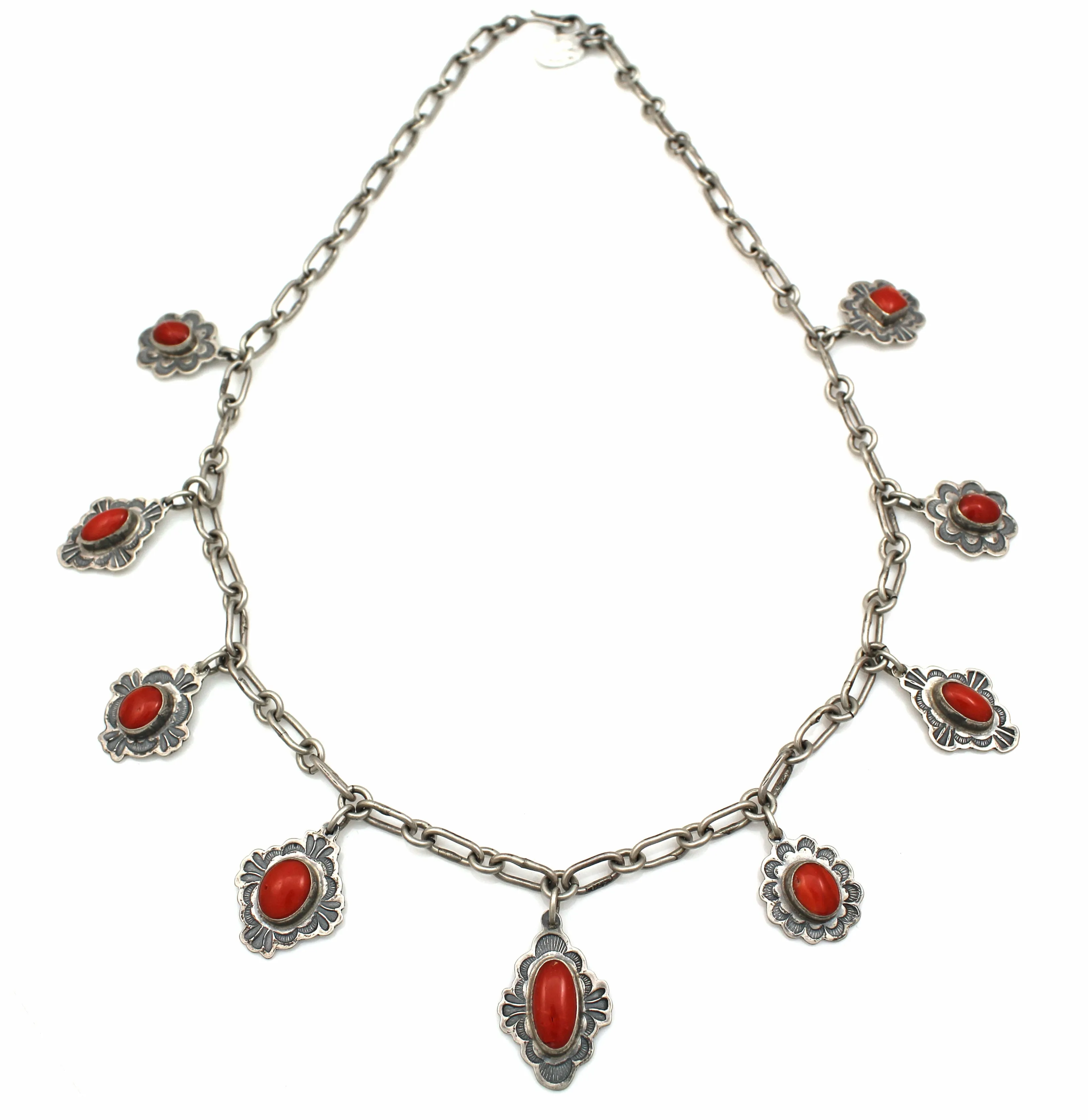 Coral Charm Link Necklace