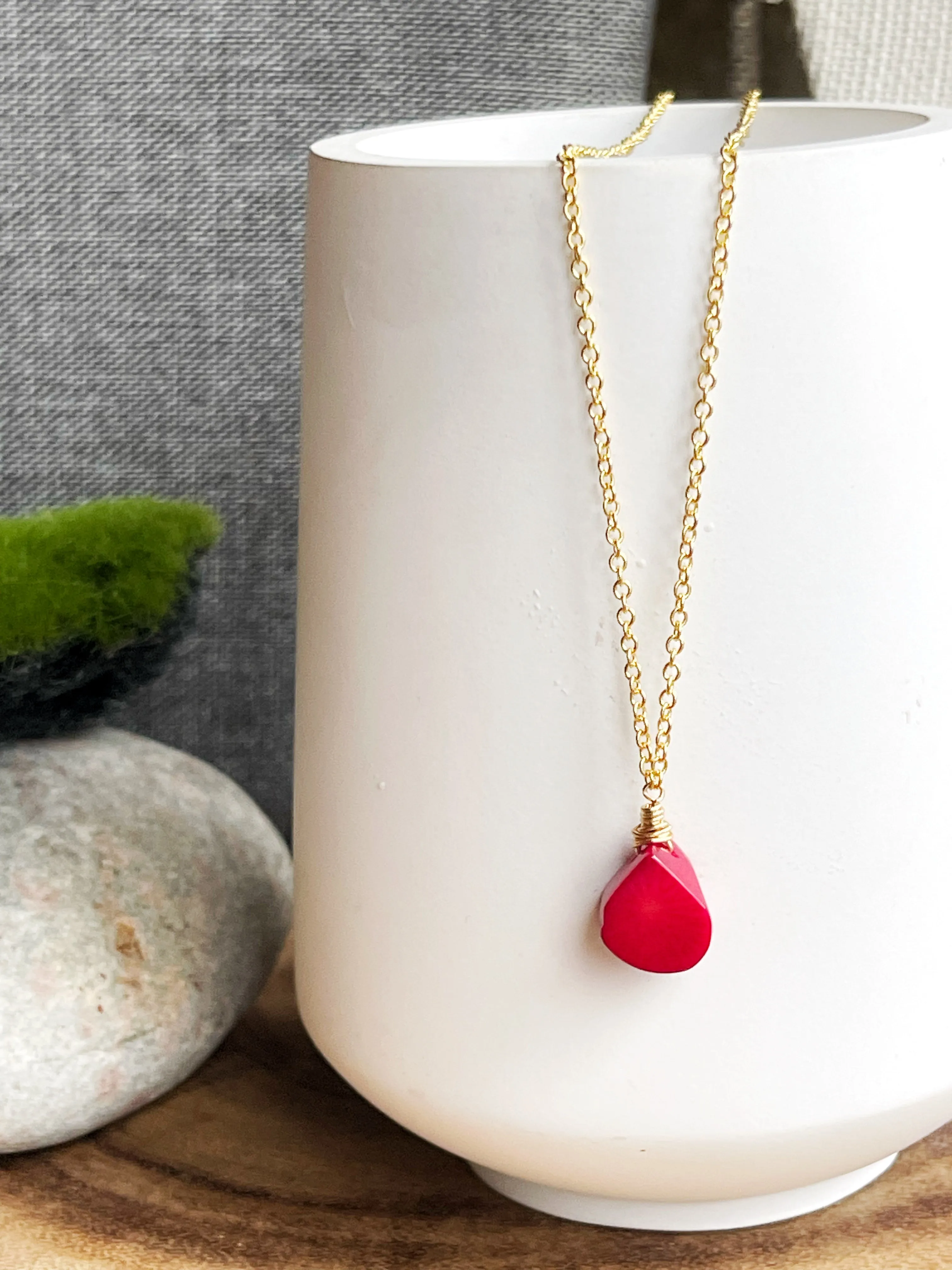 Coral Drop Necklace