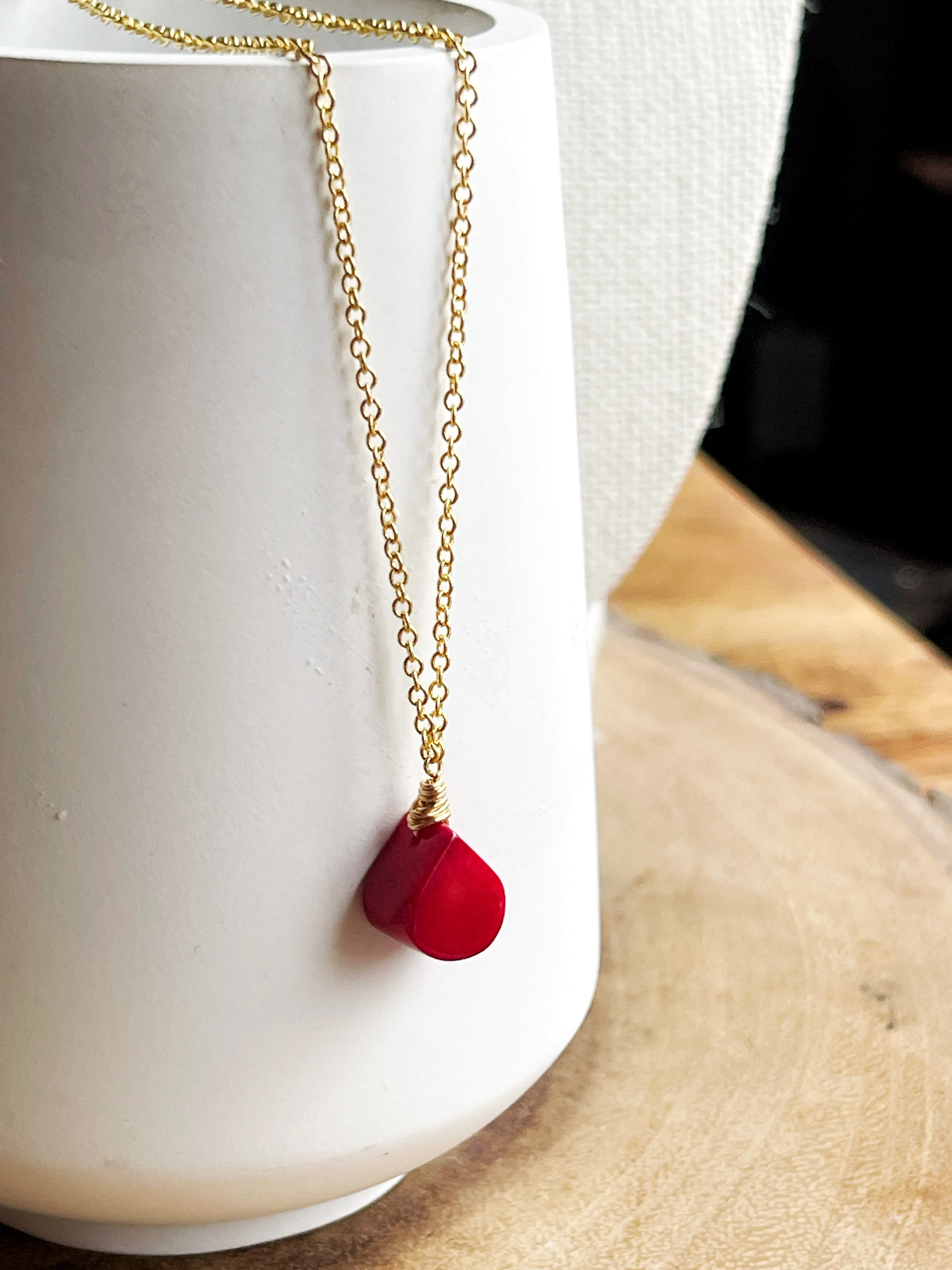 Coral Drop Necklace