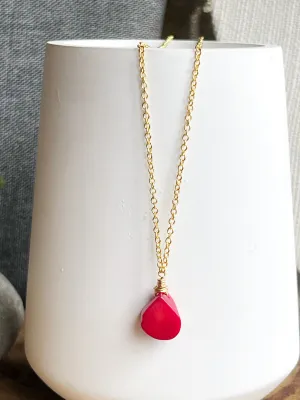 Coral Drop Necklace