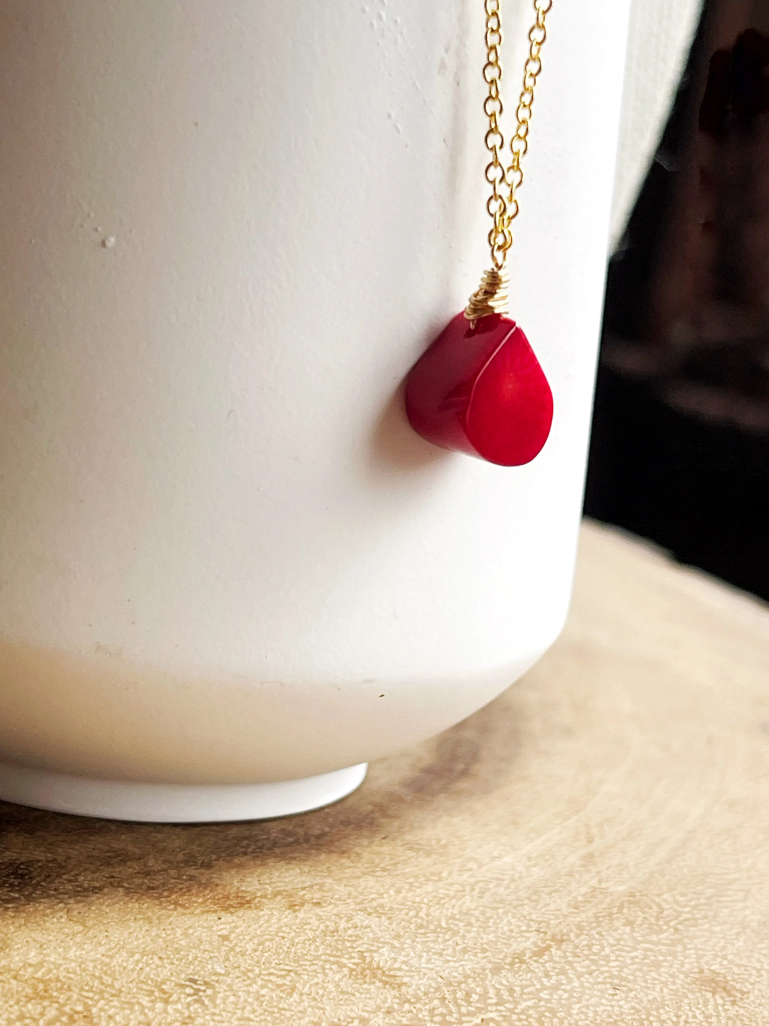 Coral Drop Necklace