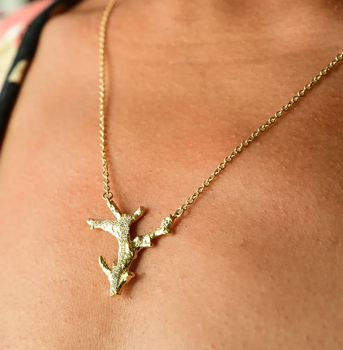 Coral Pendant Necklace