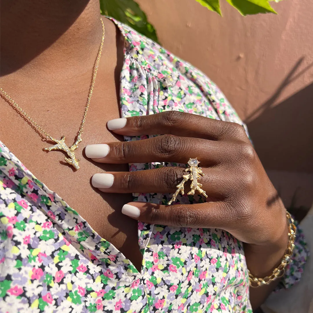 Coral Pendant Necklace