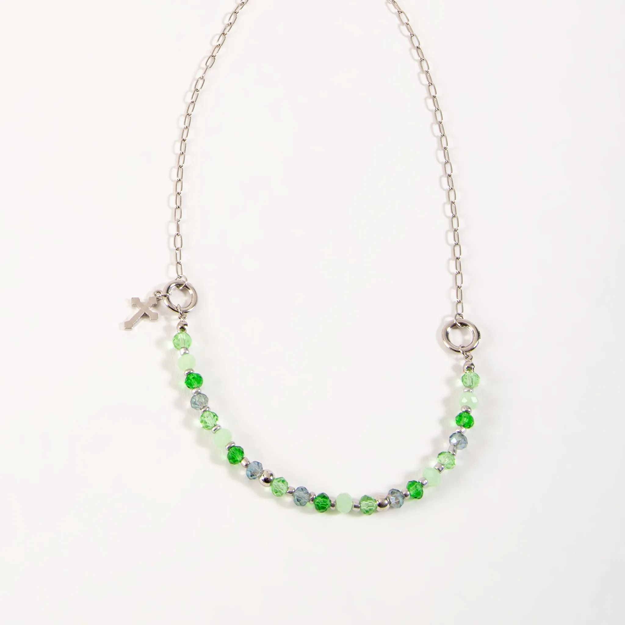 Courtney Beaded Cross Pendant Necklace