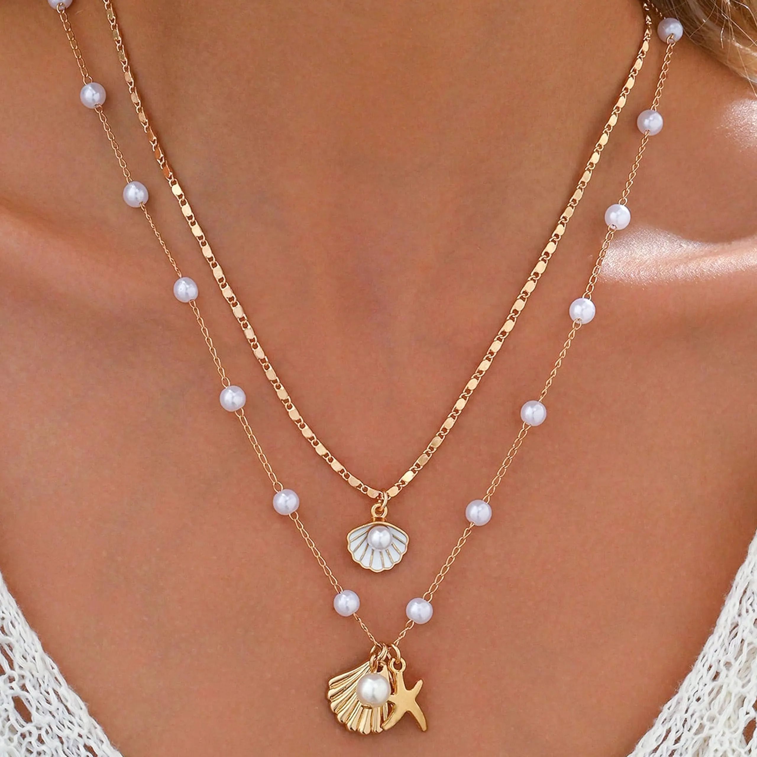 Cowrie shell Surfer Necklaces Beach Handmade Choker Hawaiian Summer Conch Necklace for Women