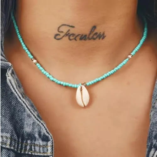 Cowrie shell Surfer Necklaces Beach Handmade Choker Hawaiian Summer Conch Necklace for Women
