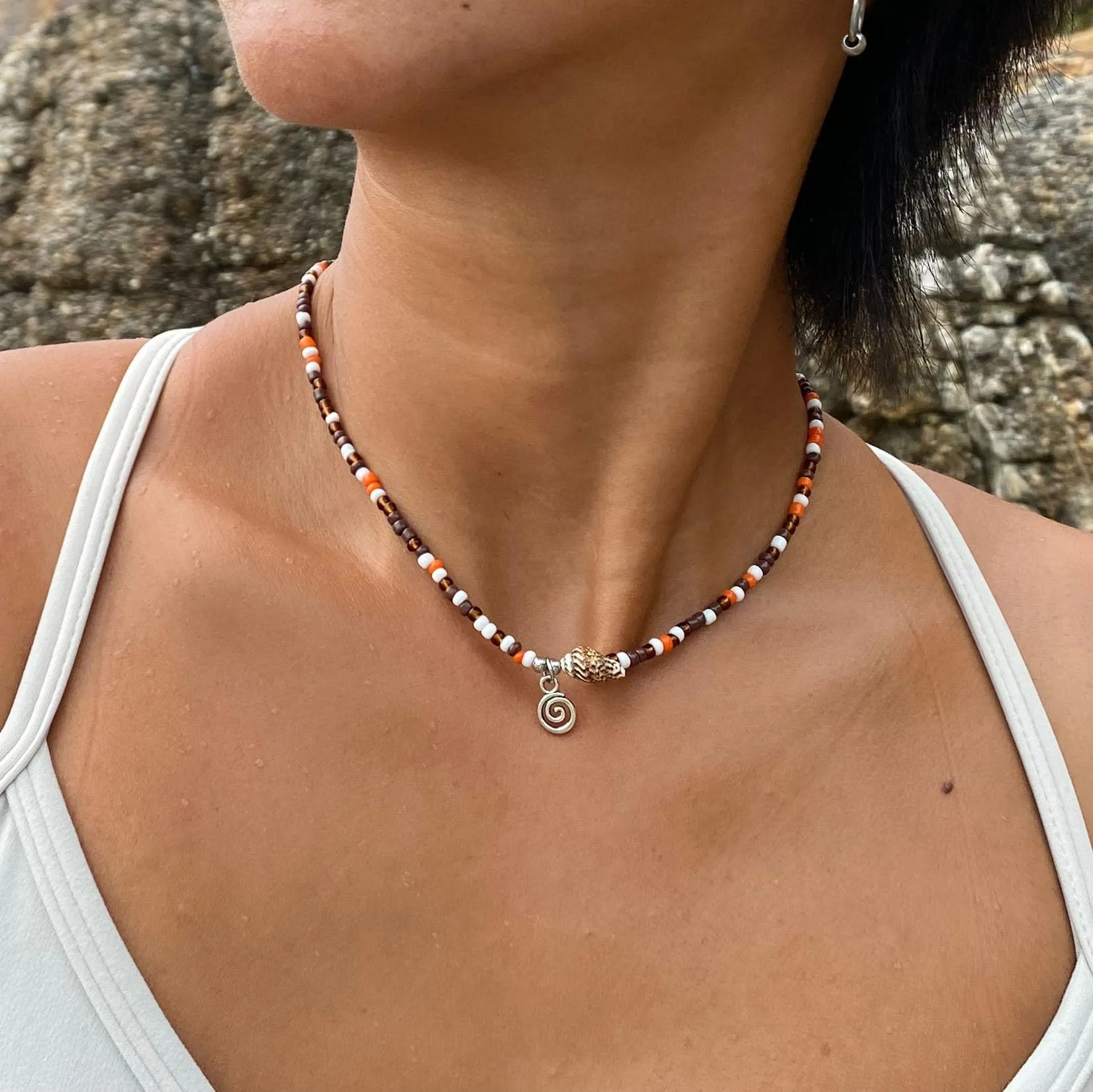 Cowrie shell Surfer Necklaces Beach Handmade Choker Hawaiian Summer Conch Necklace for Women