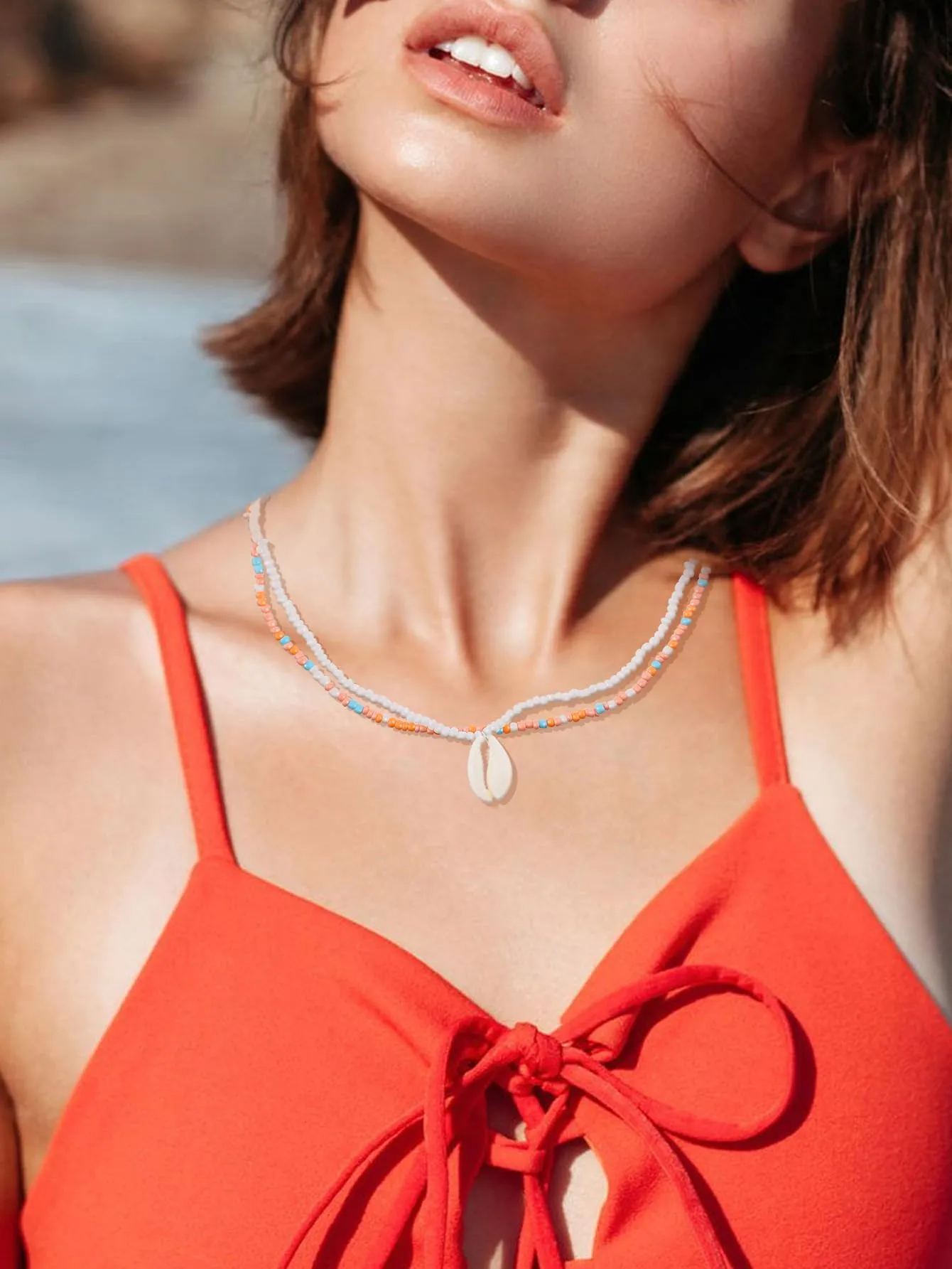 Cowrie shell Surfer Necklaces Beach Handmade Choker Hawaiian Summer Conch Necklace for Women