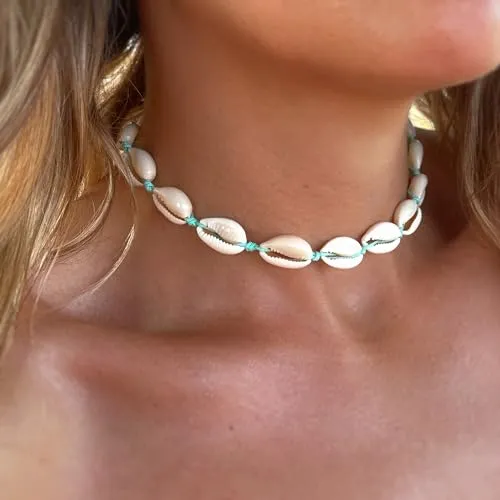 Cowrie shell Surfer Necklaces Beach Handmade Choker Hawaiian Summer Conch Necklace for Women