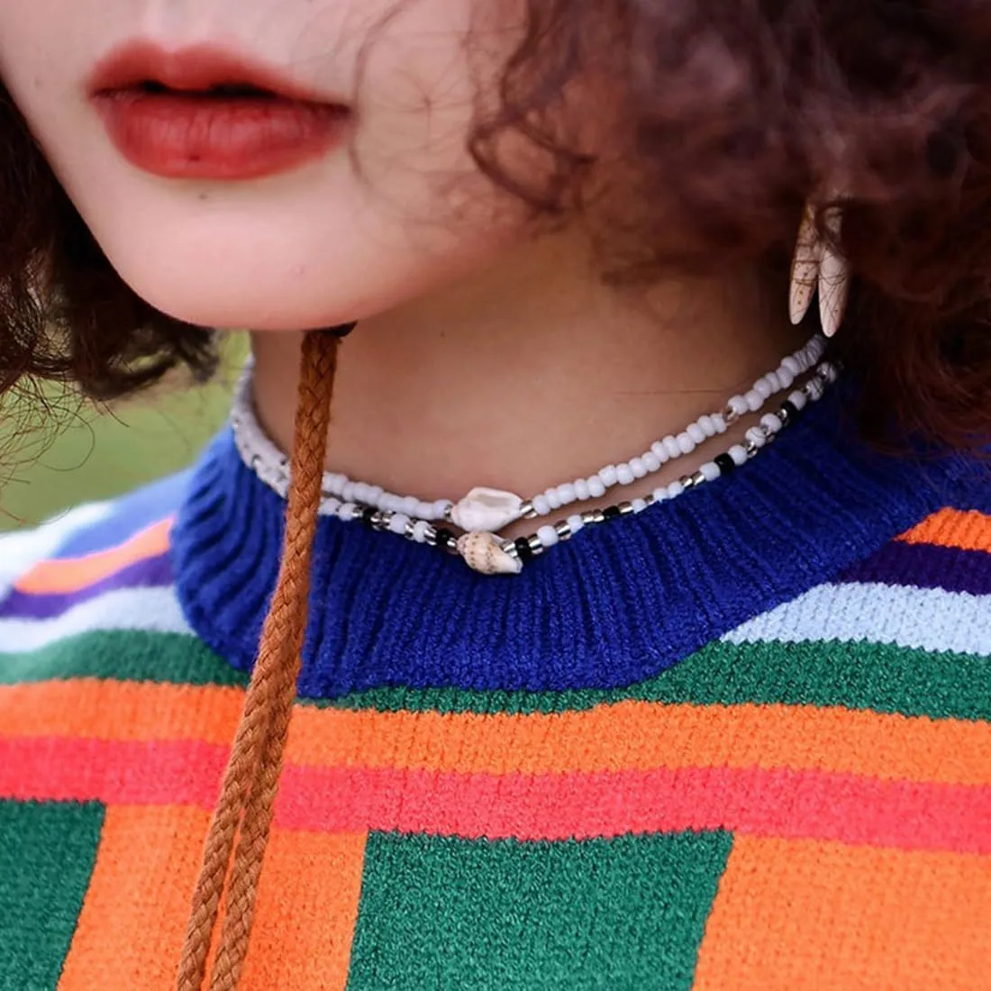 Cowrie shell Surfer Necklaces Beach Handmade Choker Hawaiian Summer Conch Necklace for Women