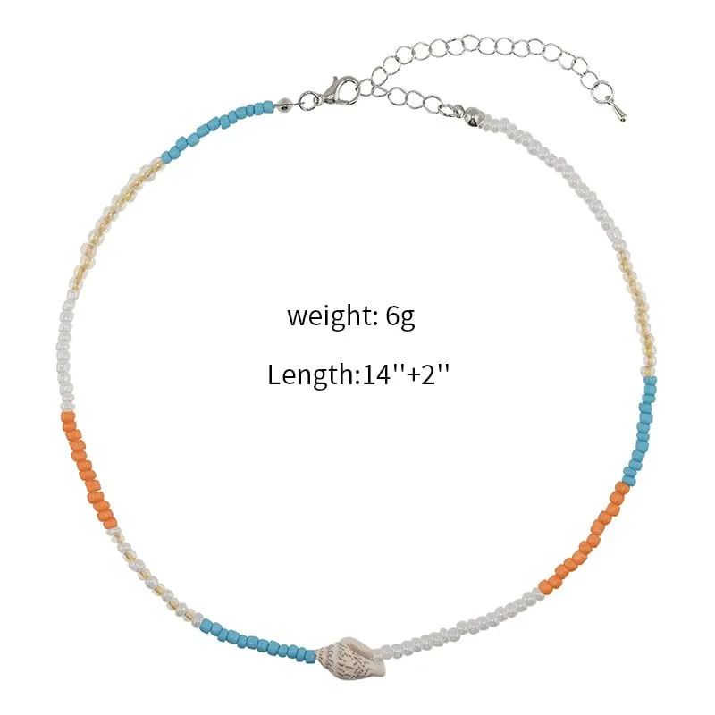 Cowrie shell Surfer Necklaces Beach Handmade Choker Hawaiian Summer Conch Necklace for Women