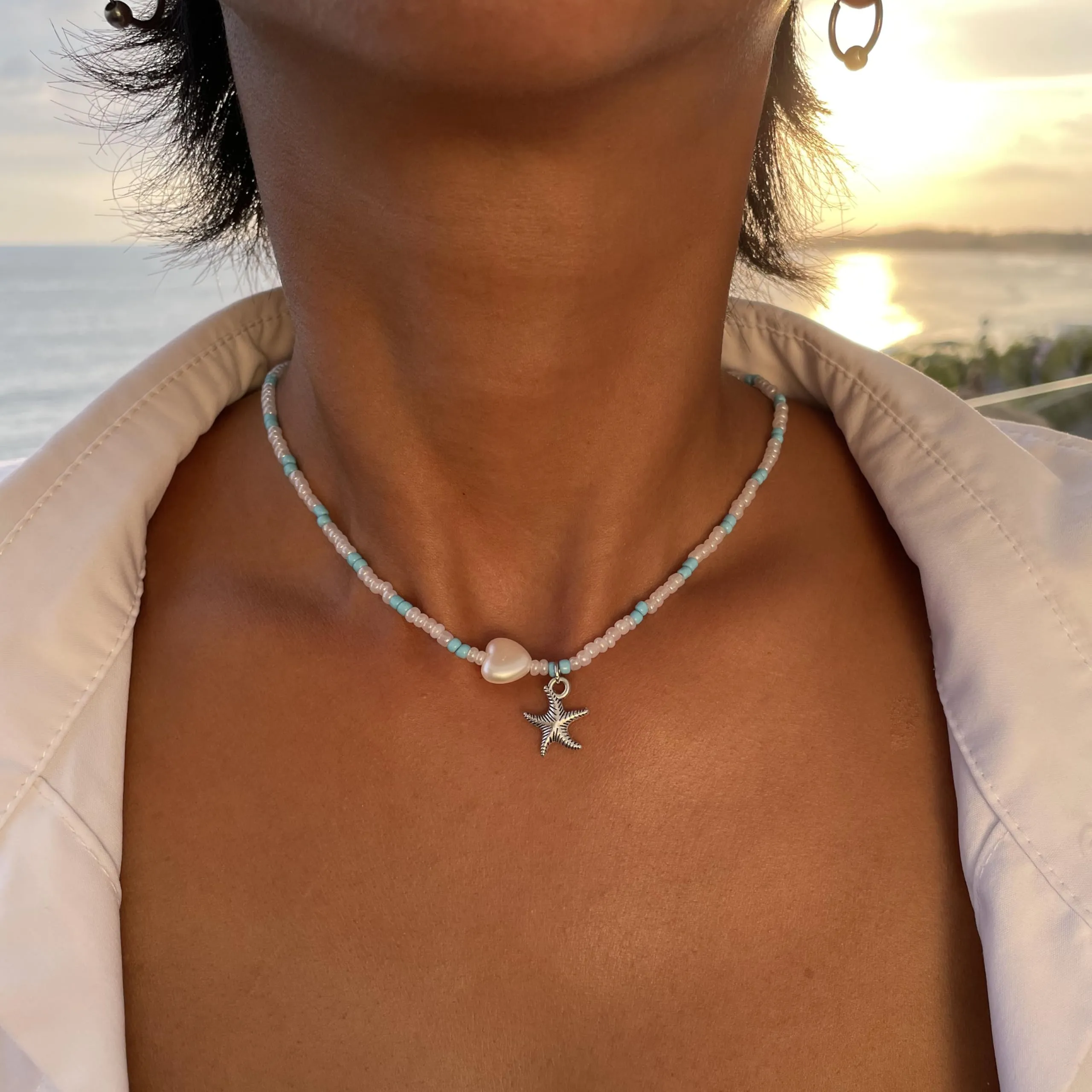 Cowrie shell Surfer Necklaces Beach Handmade Choker Hawaiian Summer Conch Necklace for Women