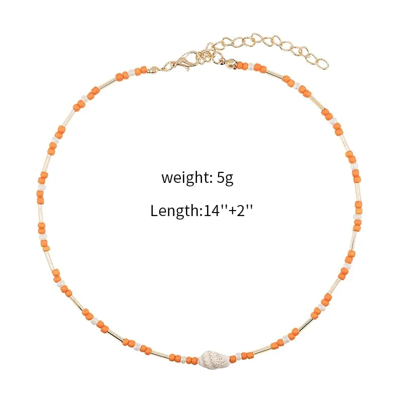 Cowrie shell Surfer Necklaces Beach Handmade Choker Hawaiian Summer Conch Necklace for Women