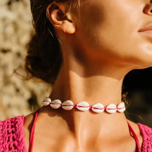 Cowrie shell Surfer Necklaces Beach Handmade Choker Hawaiian Summer Conch Necklace for Women
