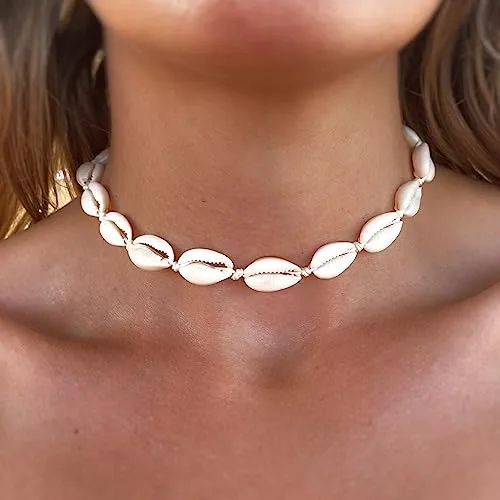 Cowrie shell Surfer Necklaces Beach Handmade Choker Hawaiian Summer Conch Necklace for Women