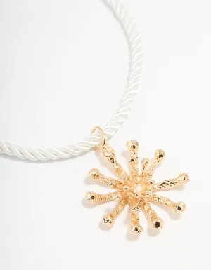 Cream Rope Coral Pendant Necklace