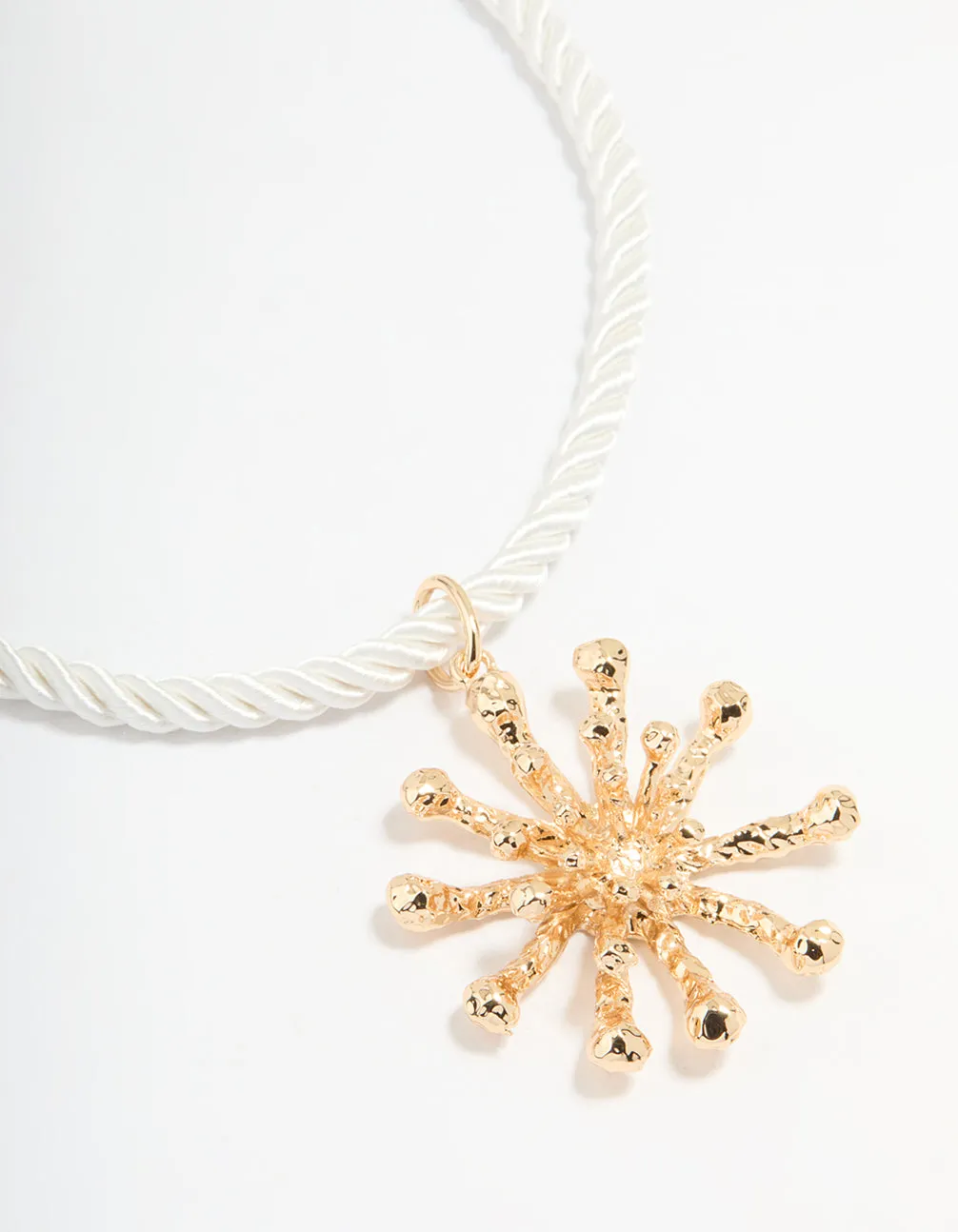 Cream Rope Coral Pendant Necklace