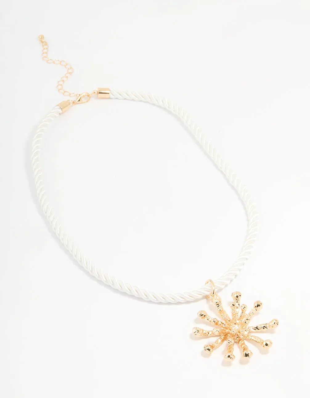 Cream Rope Coral Pendant Necklace