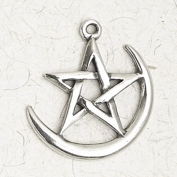 Crescent Moon Pentagram Necklace