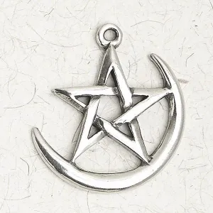 Crescent Moon Pentagram Necklace