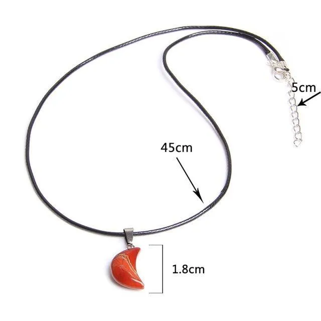 Crescent Moon Shape Quartz Stone Choker Necklaces