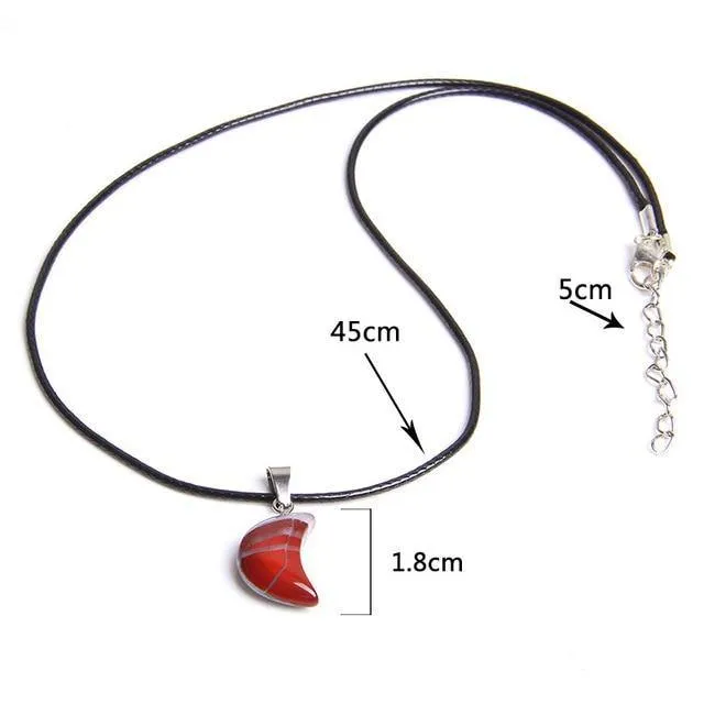 Crescent Moon Shape Quartz Stone Choker Necklaces