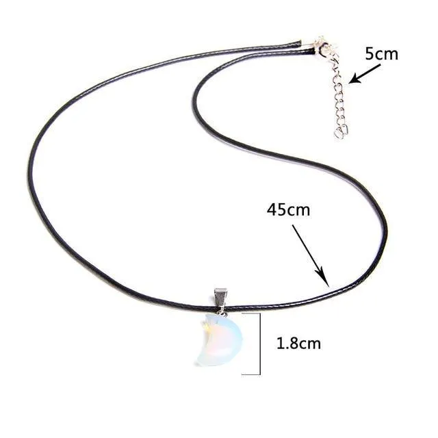 Crescent Moon Shape Quartz Stone Choker Necklaces