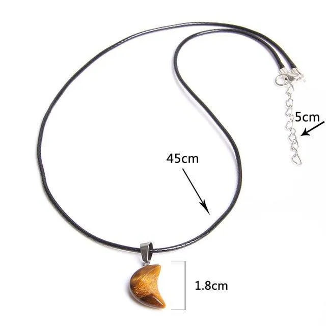 Crescent Moon Shape Quartz Stone Choker Necklaces