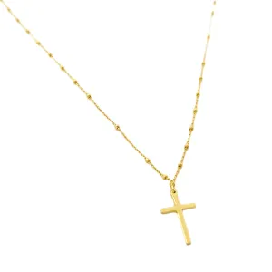 Cross Pendant with beaded Chain Necklace