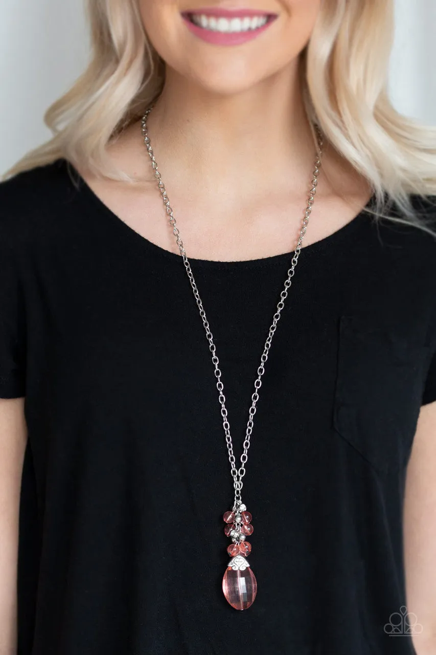 Crystal Cascade Orange Paparazzi Necklace