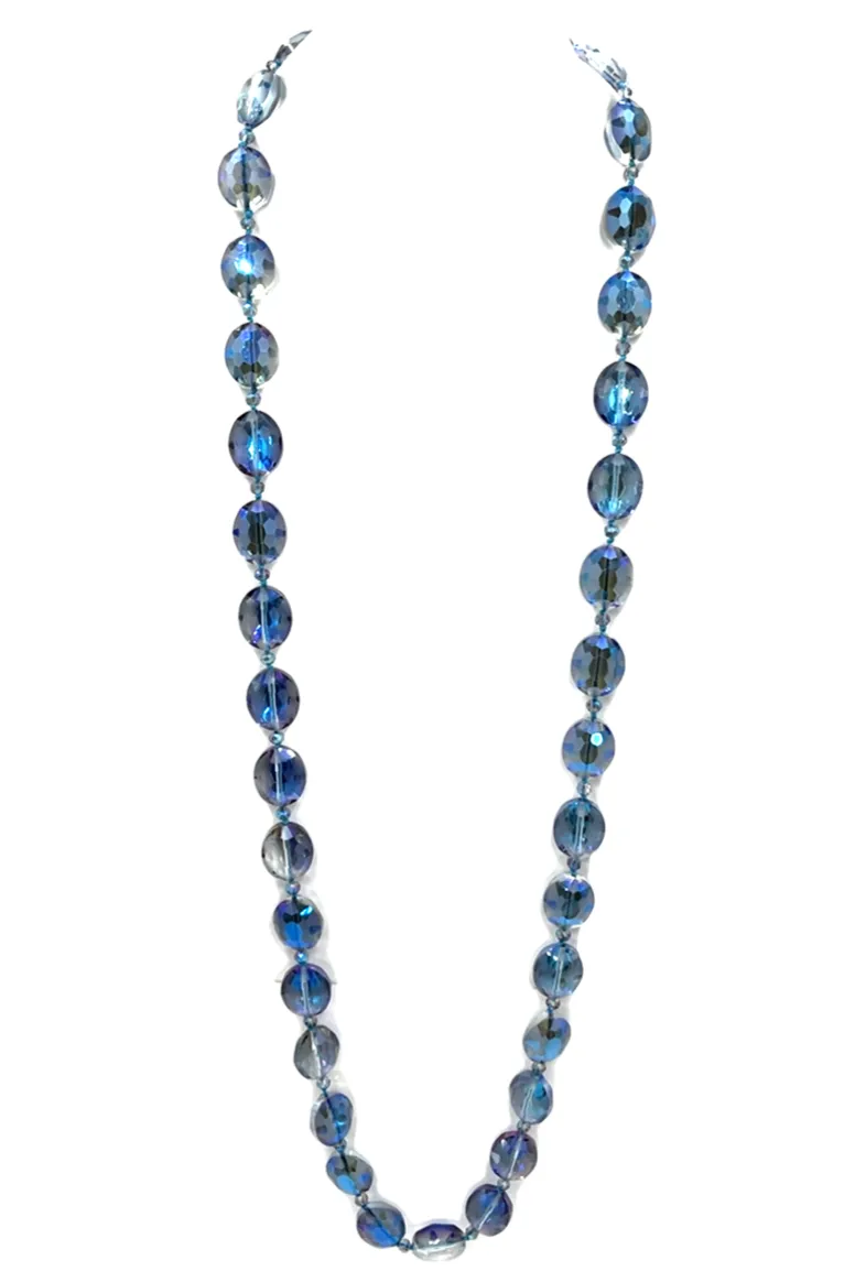 Crystal Oval Long Necklace