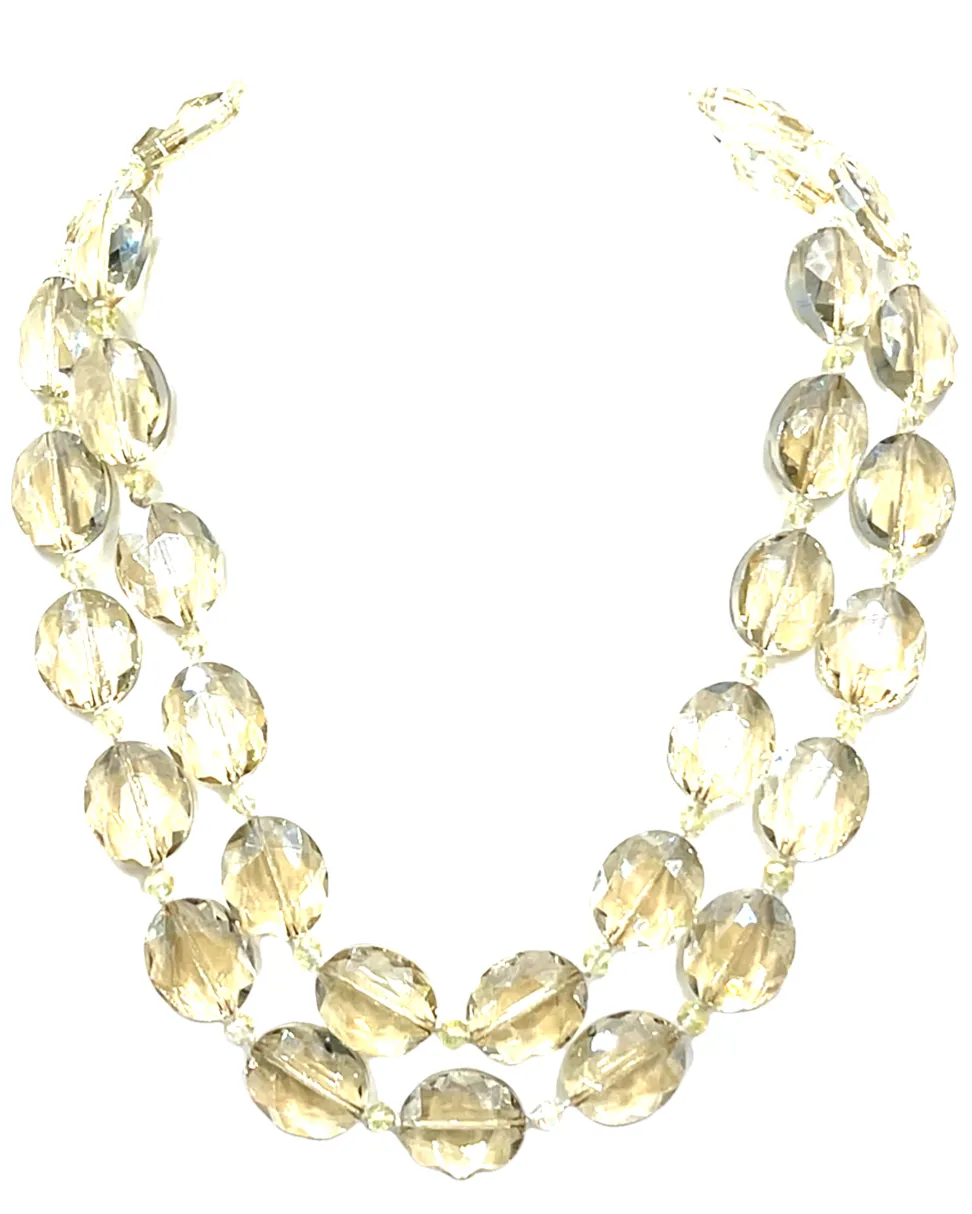 Crystal Oval Long Necklace